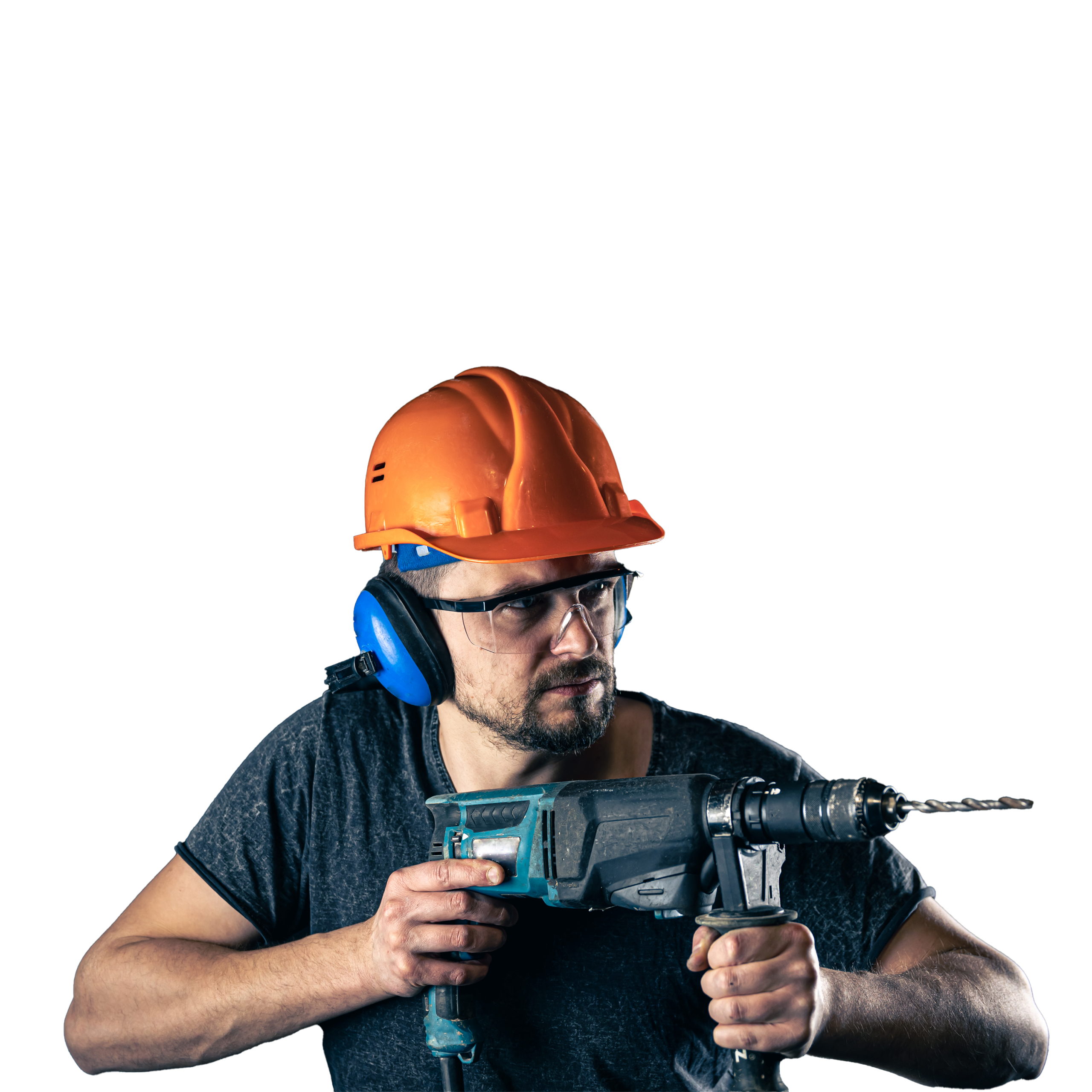 man drilling
